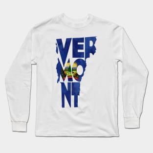 Vermont Typo Map Long Sleeve T-Shirt